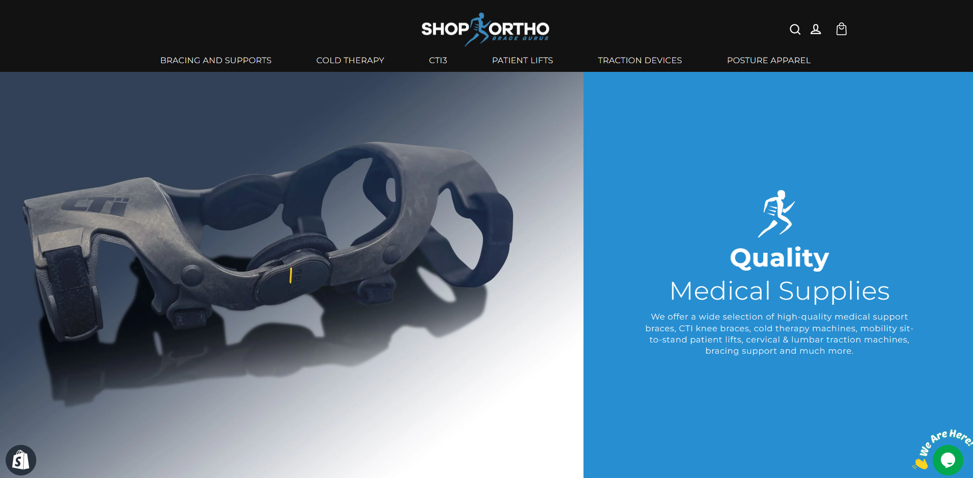 Shop Orthopedics ecommerce homepage